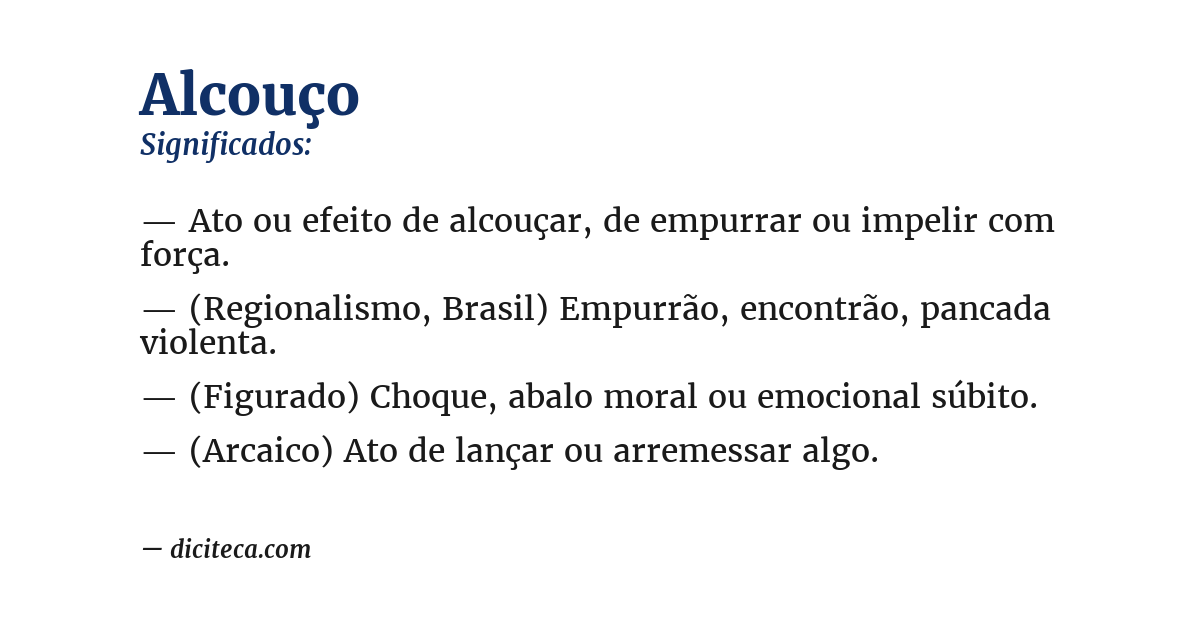Significado de alcouço