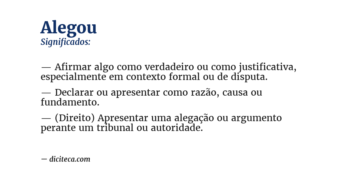 Significado de alegou