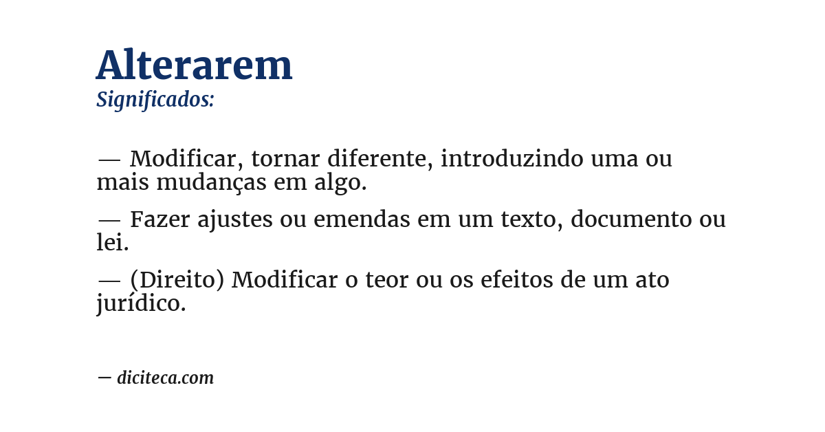 Significado de alterarem