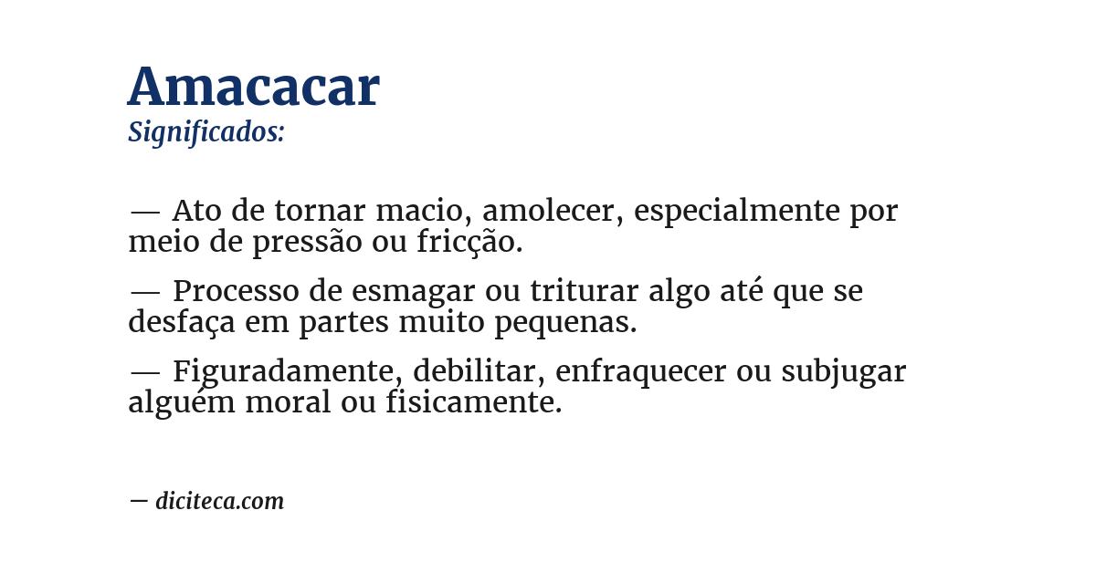 Significado de amacacar