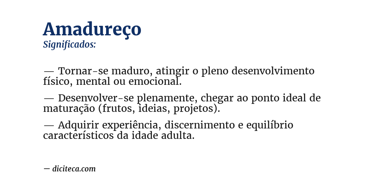 Significado de amadureço