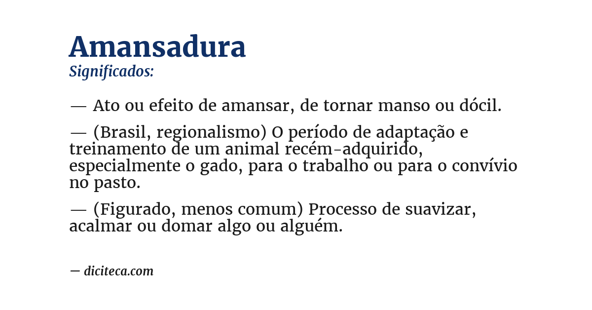 Significado de amansadura