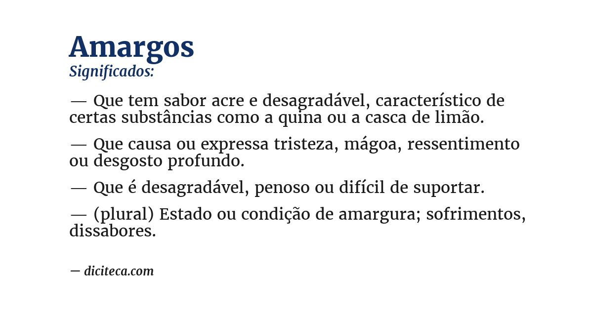 Significado de amargos