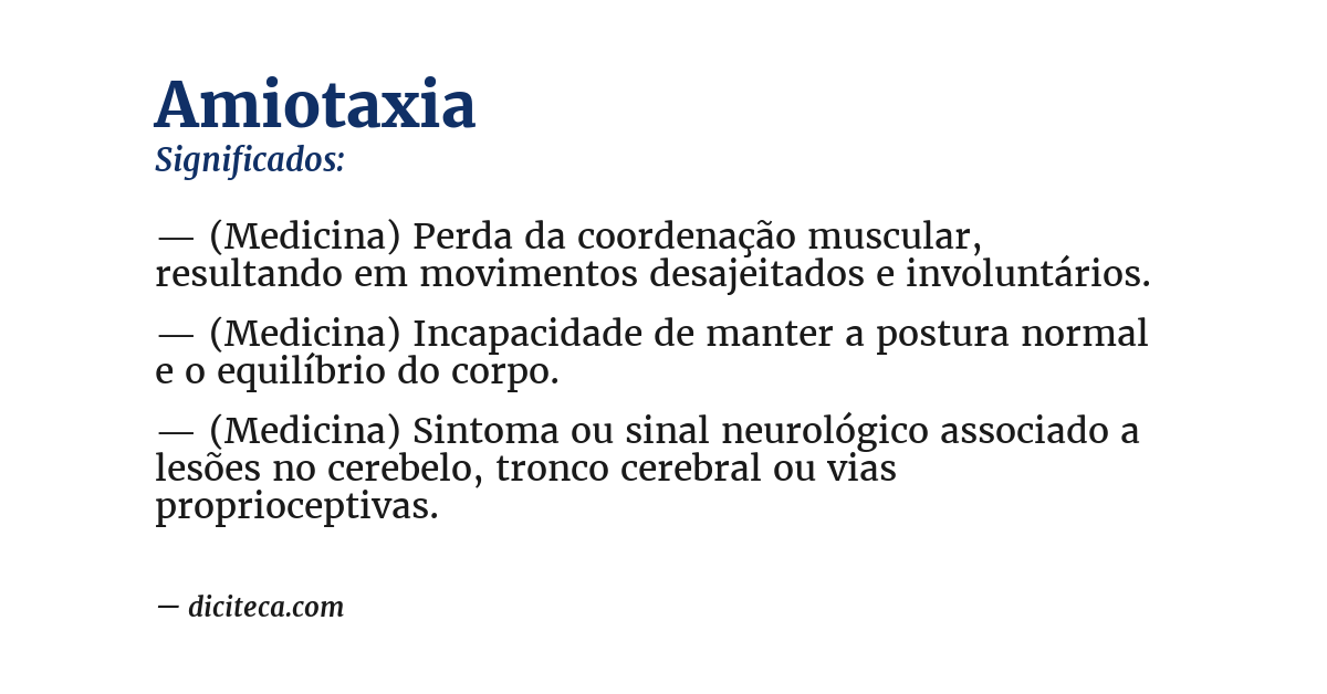 Significado de amiotaxia