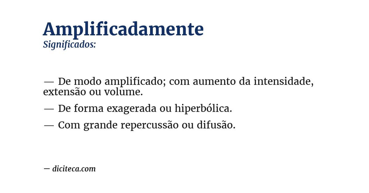 Significado de amplificadamente