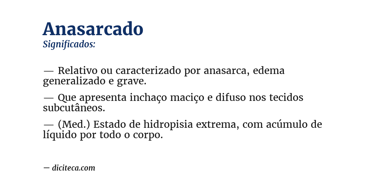 Significado de anasarcado