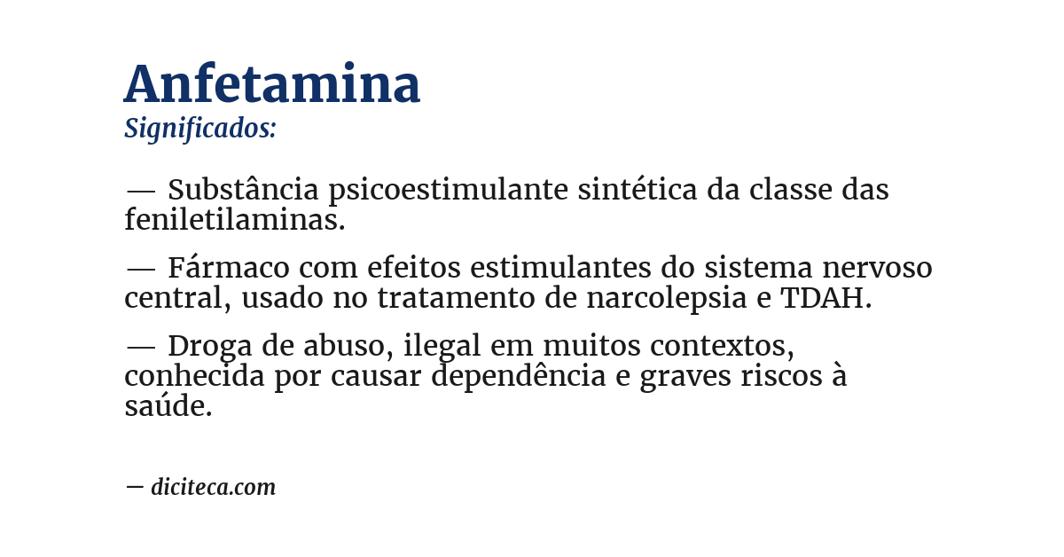 Significado de anfetamina