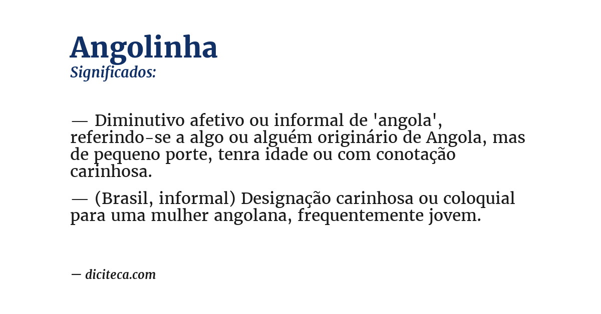 Significado de angolinha