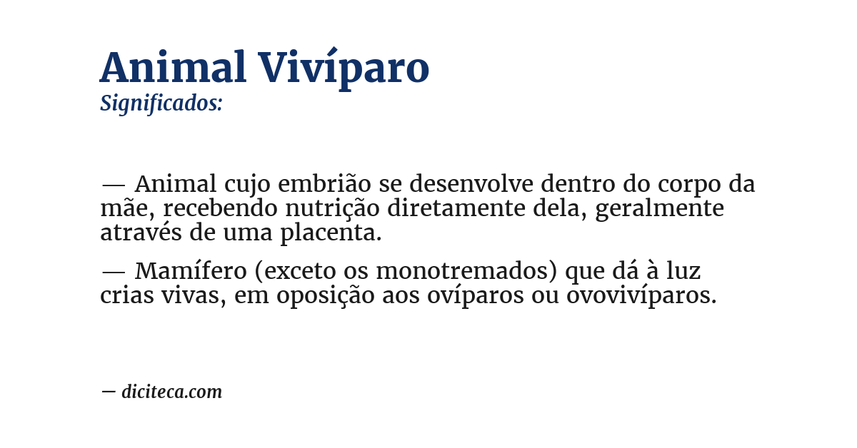 Significado de animal vivíparo