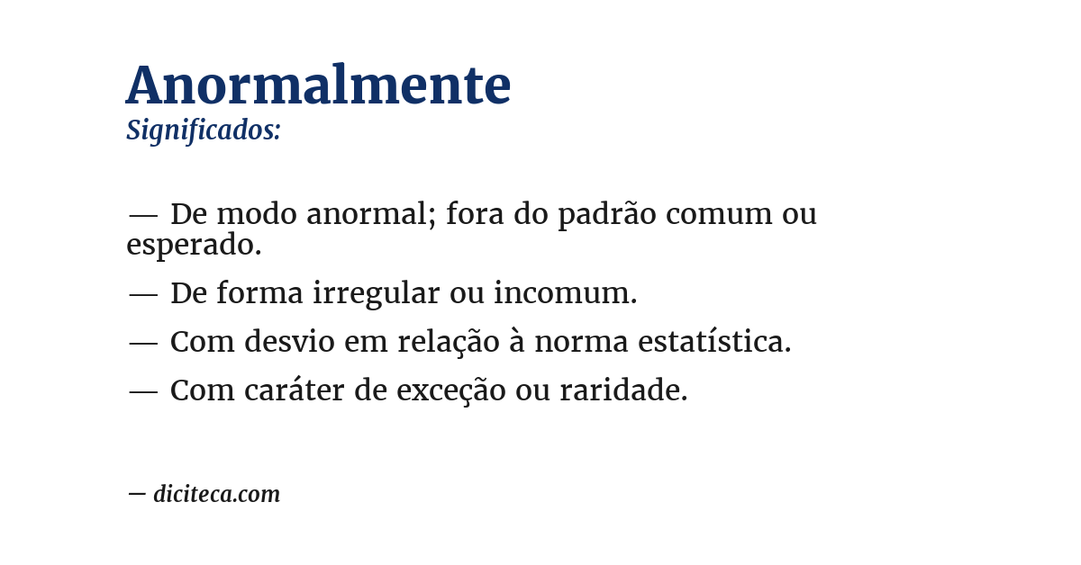 Significado de anormalmente