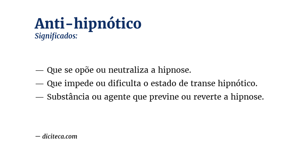 Significado de anti-hipnótico