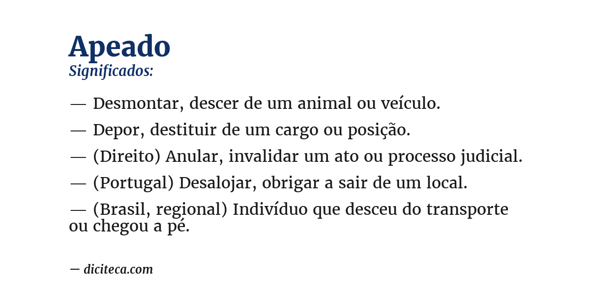 Significado de apeado