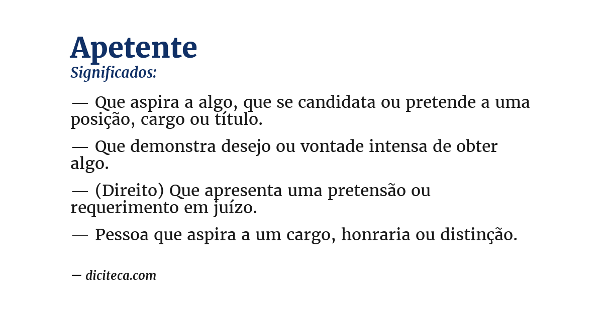 Significado de apetente