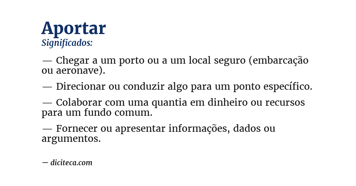 Significado de aportar