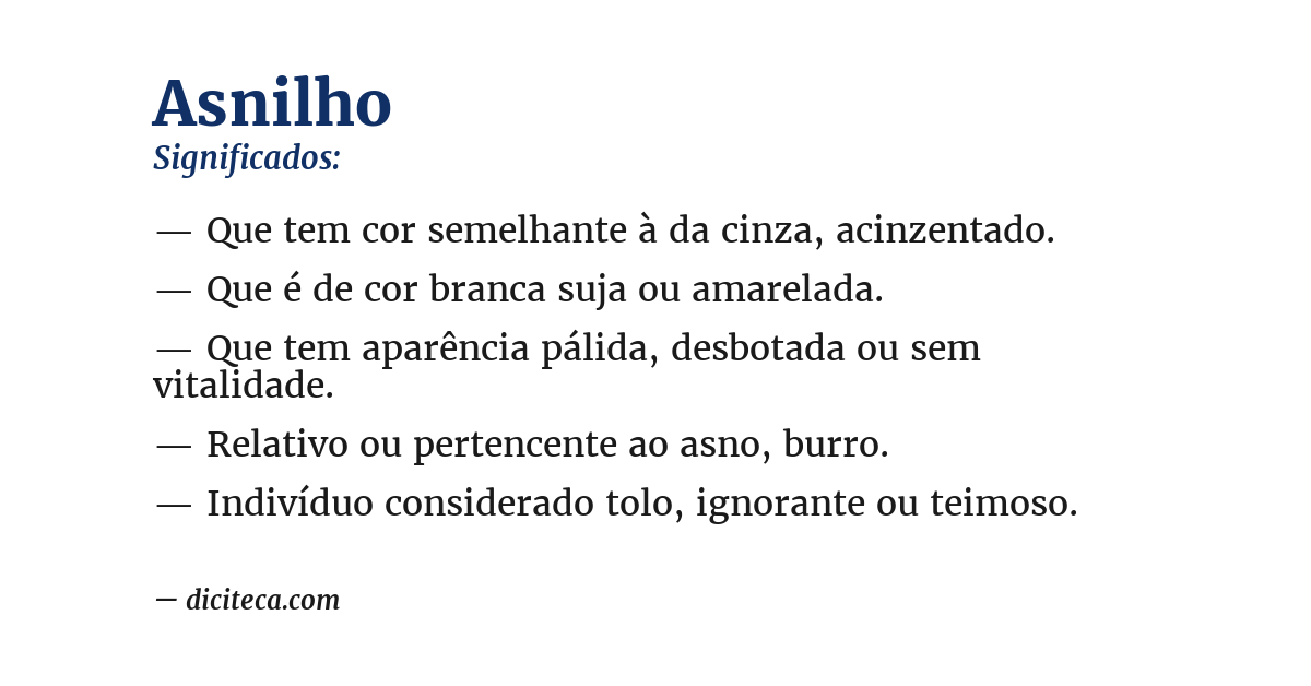 Significado de asnilho