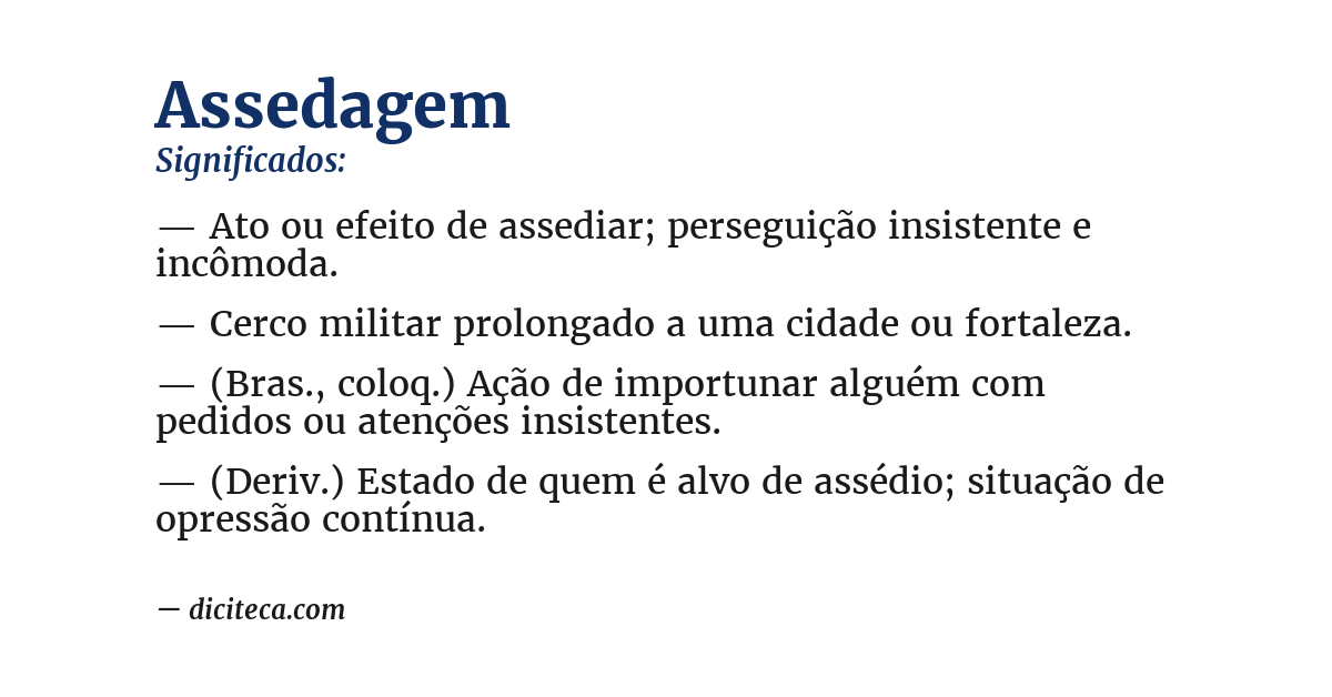 Significado de assedagem