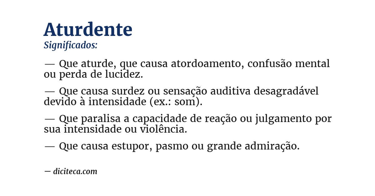 Significado de aturdente