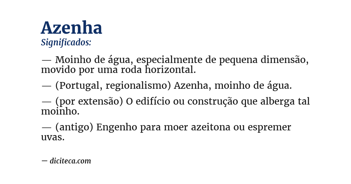 Significado de azenha