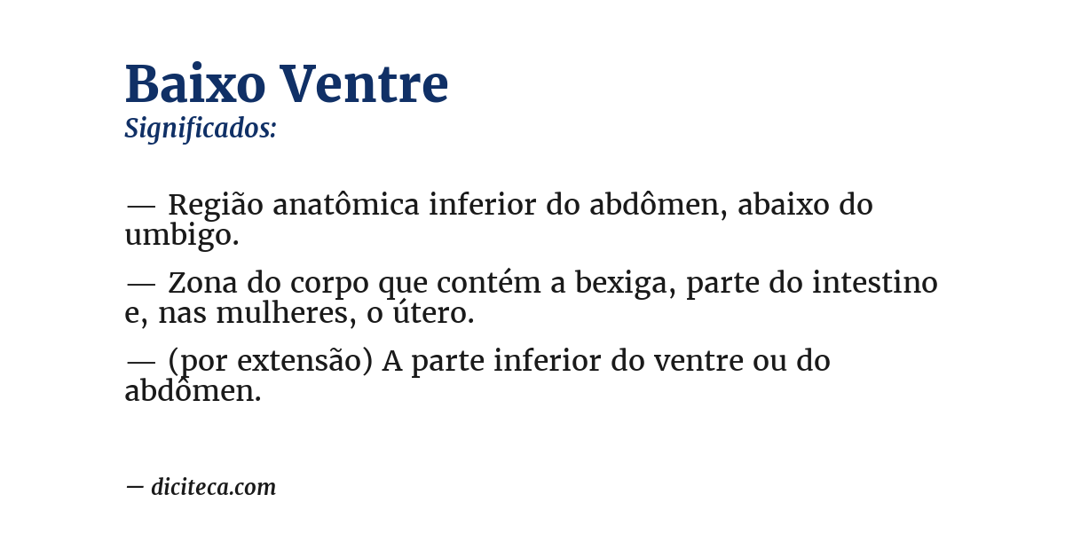 Significado de baixo ventre
