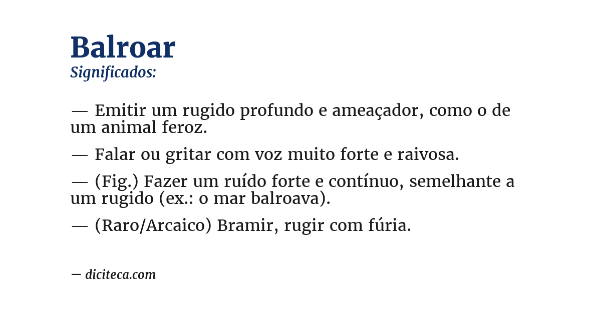 Significado de balroar