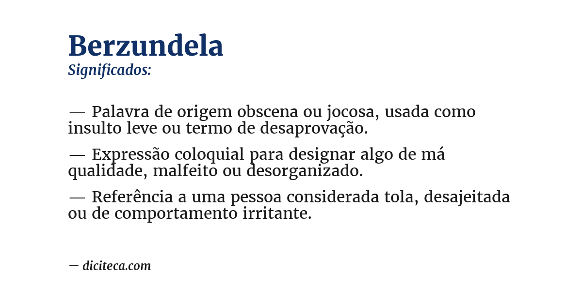 Significado de berzundela