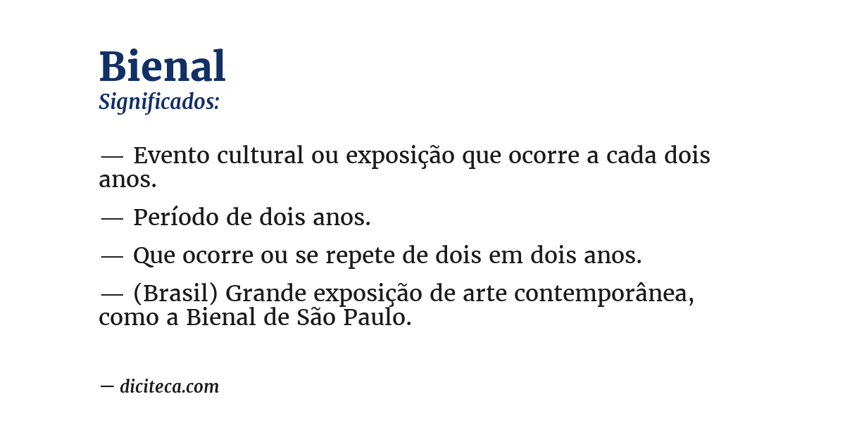 Significado de bienal