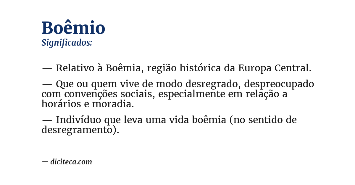 Significado de boêmio