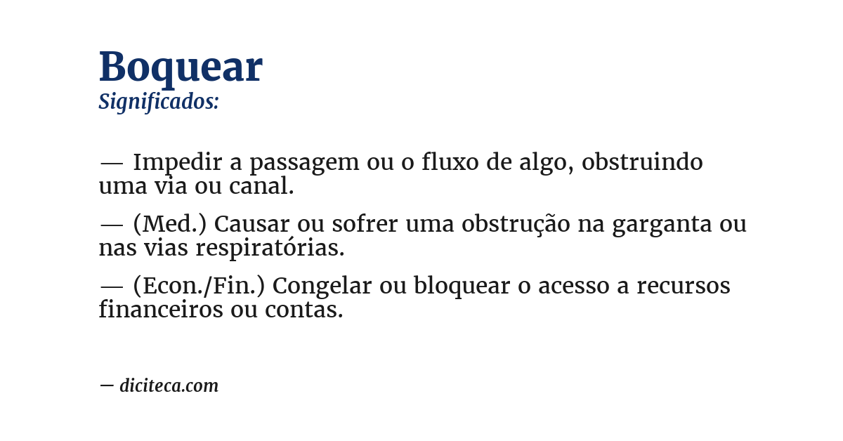 Significado de boquear