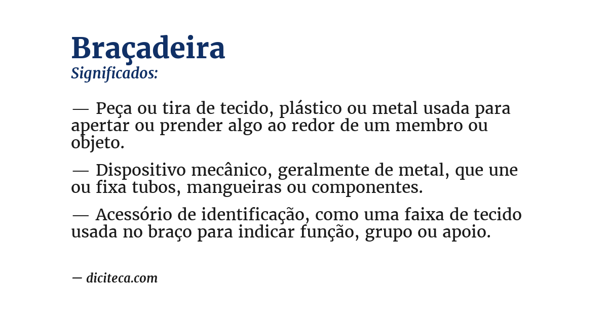 Significado de braçadeira