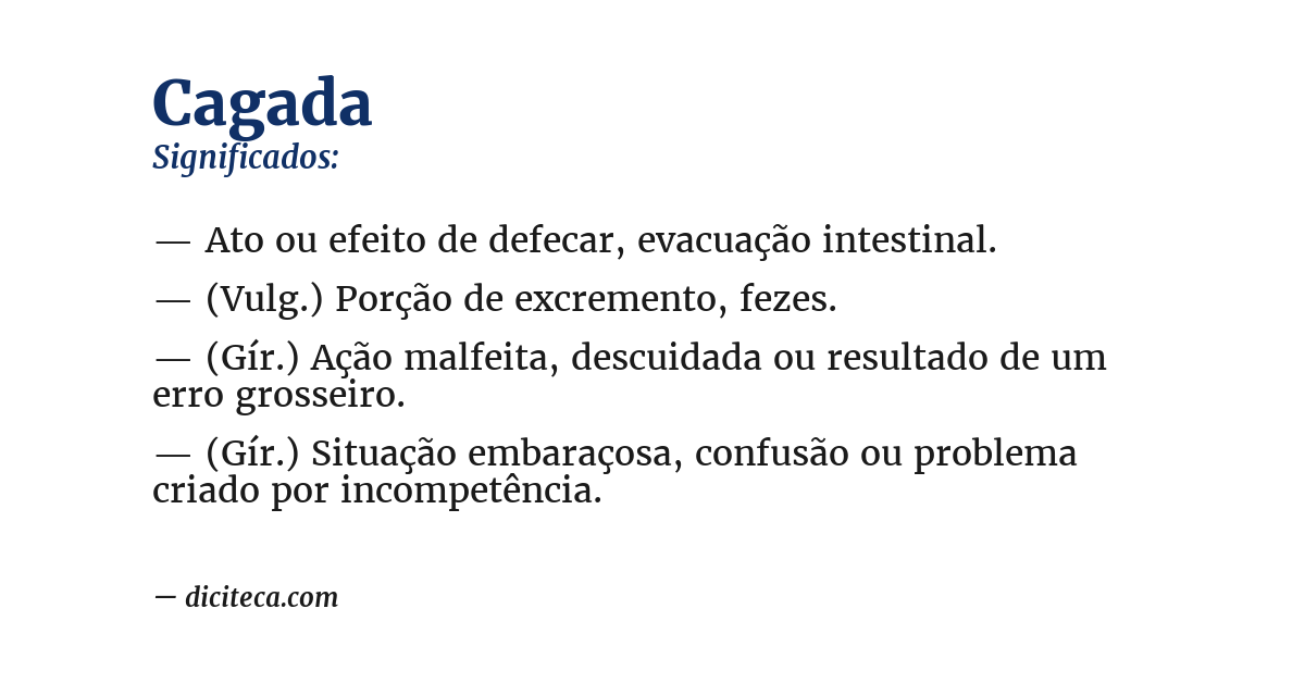 Significado de cagada
