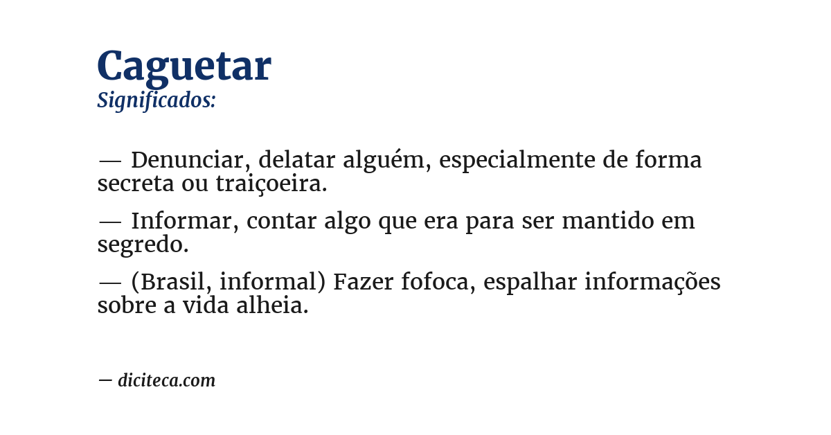 Significado de caguetar