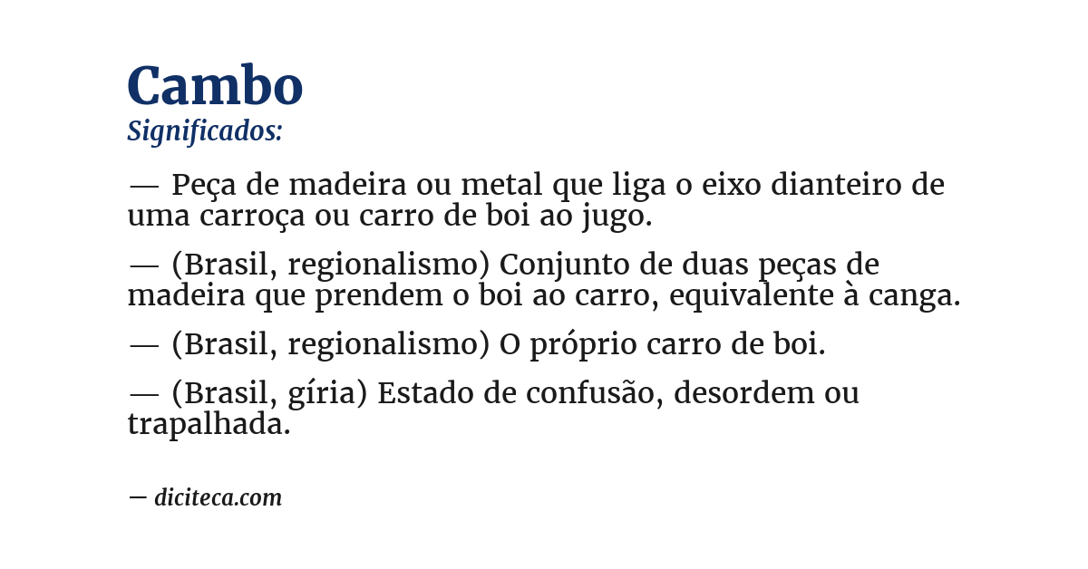 Significado de cambo