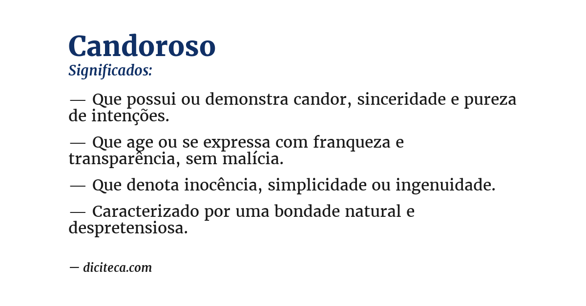 Significado de candoroso