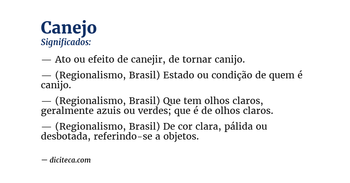 Significado de canejo