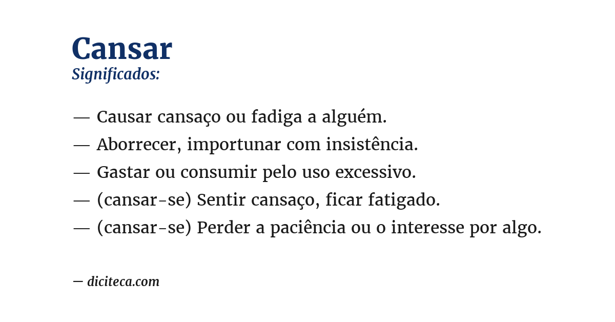 Significado de cansar