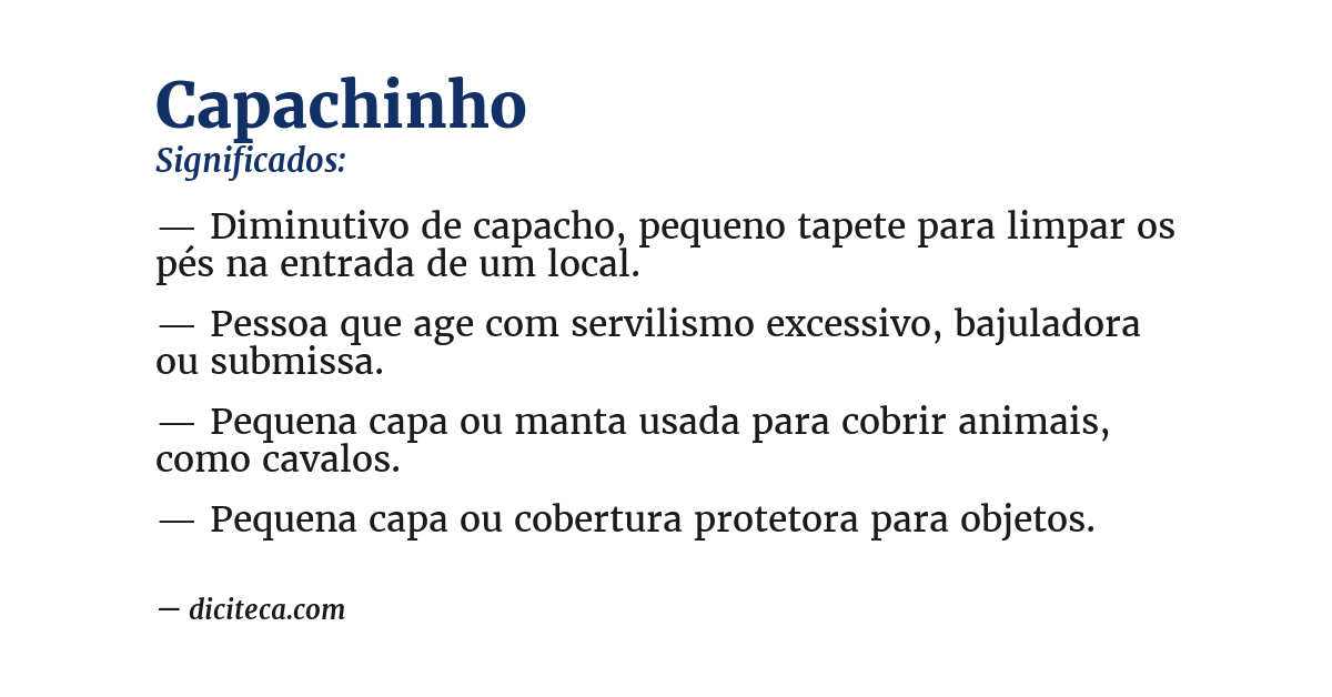 Significado de capachinho