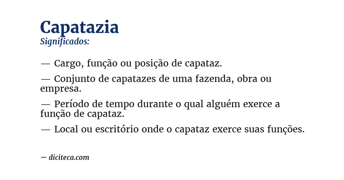 Significado de capatazia