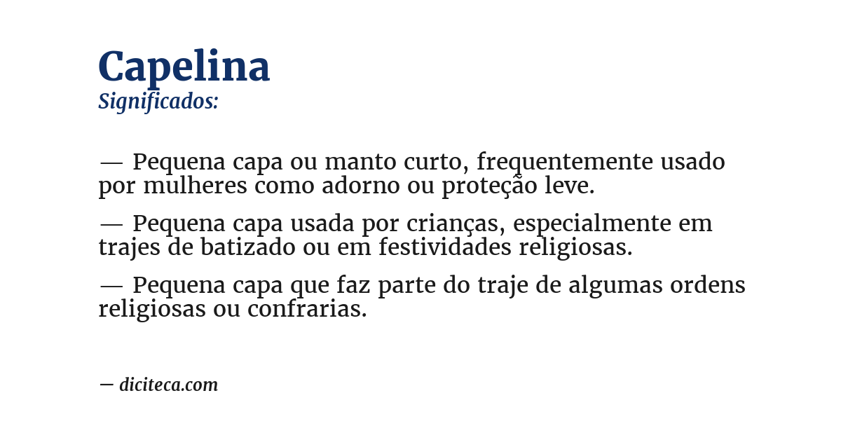 Significado de capelina