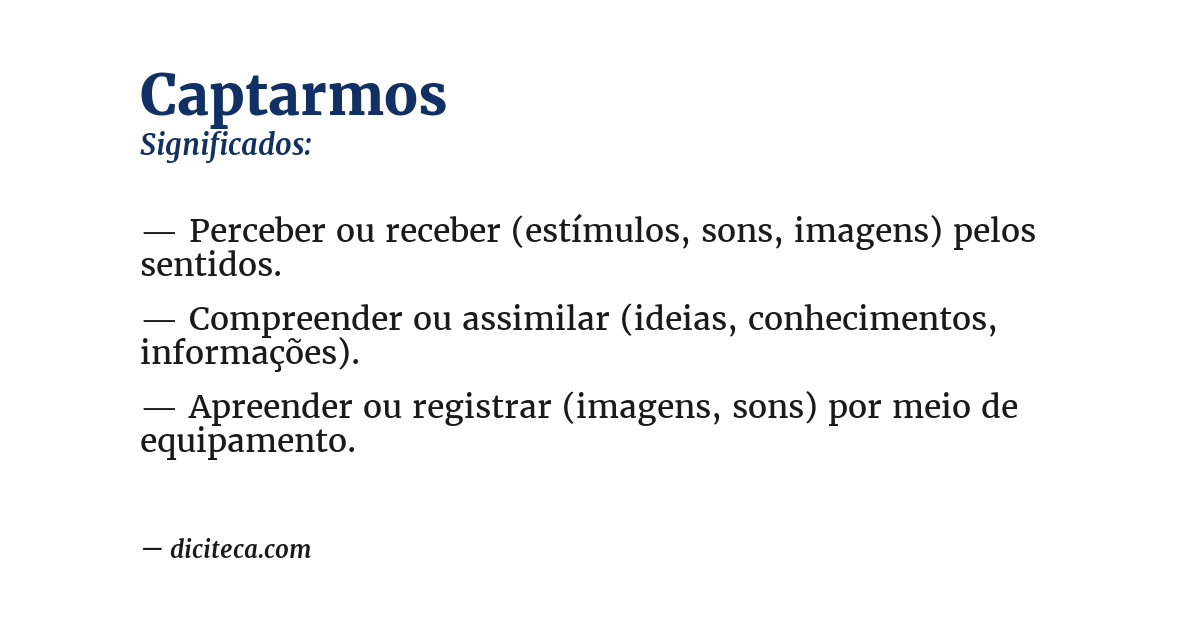 Significado de captarmos