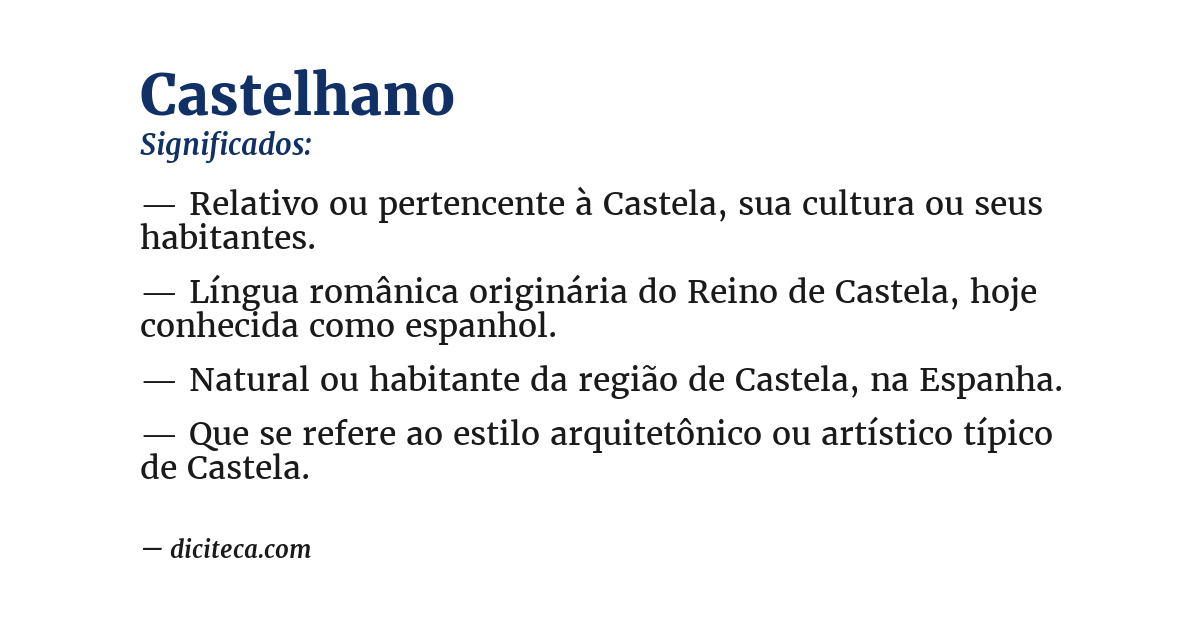Significado de castelhano