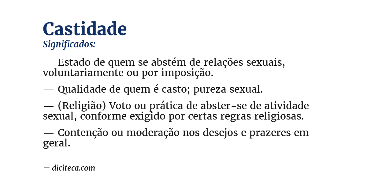 Significado de castidade