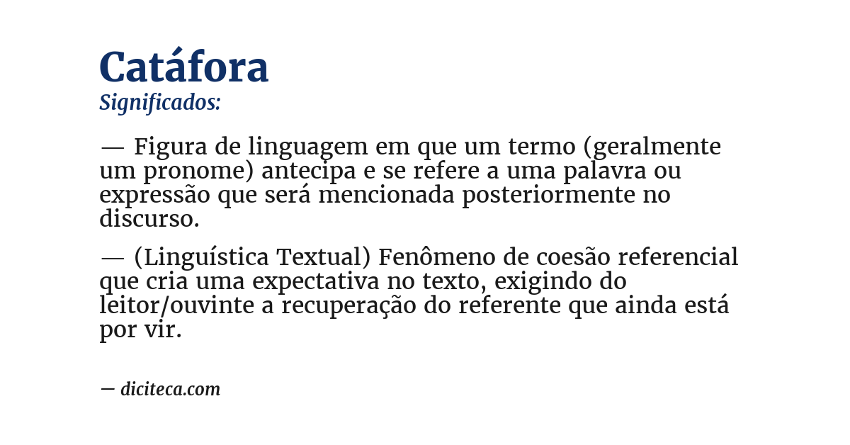 Significado de catáfora