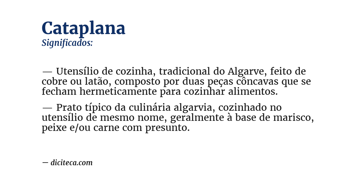 Significado de cataplana
