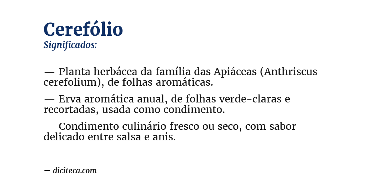 Significado de cerefólio