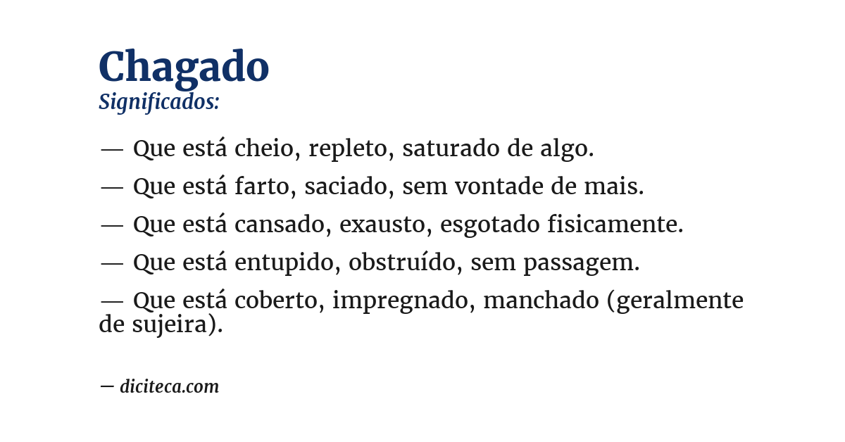 Significado de chagado