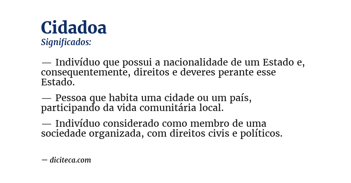 Significado de cidadoa
