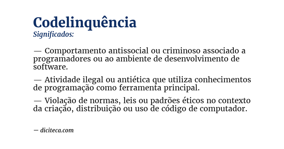Significado de codelinquência