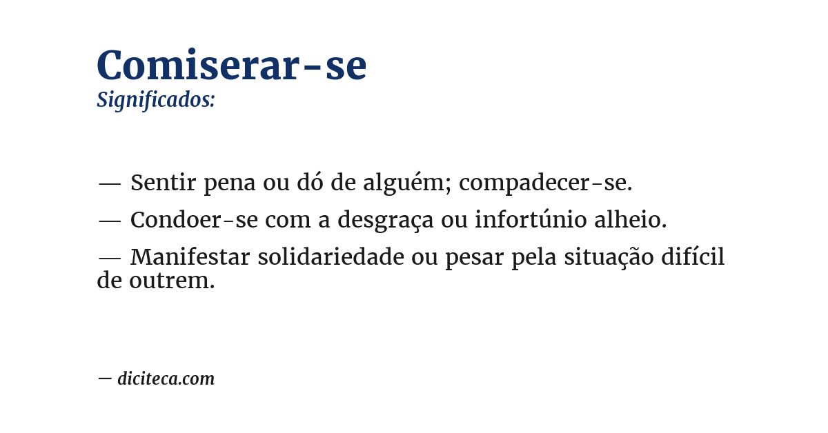 Significado de comiserar-se