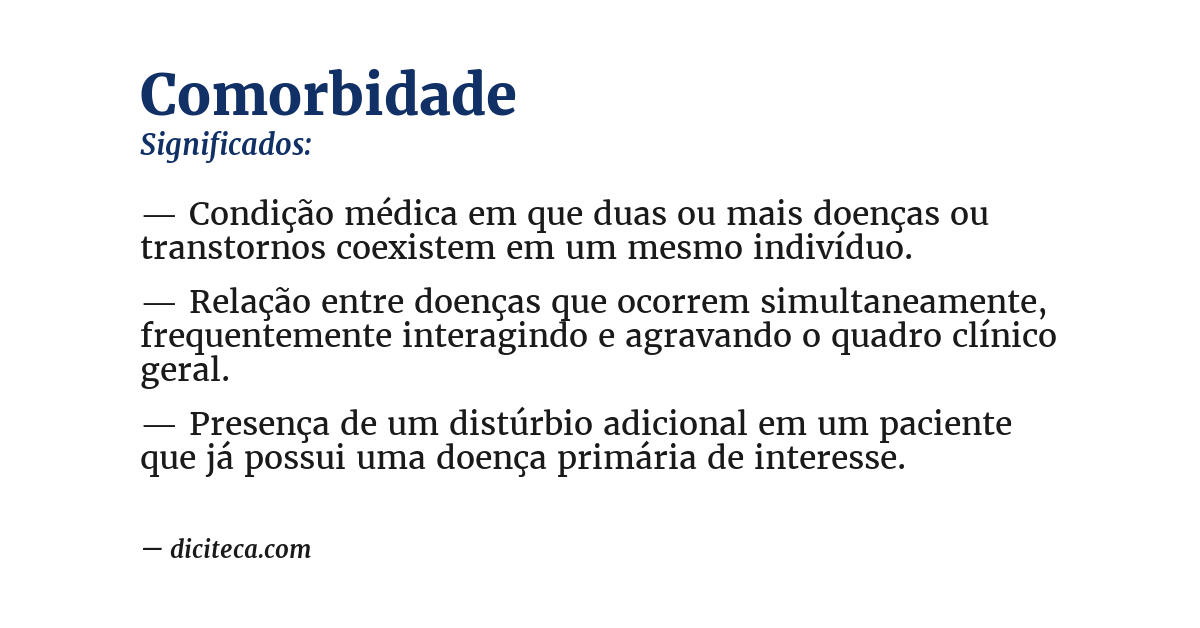 Significado de comorbidade