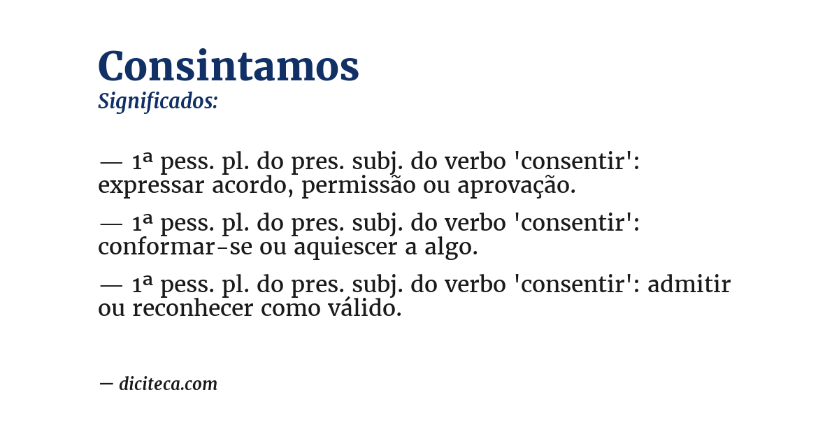 Significado de consintamos